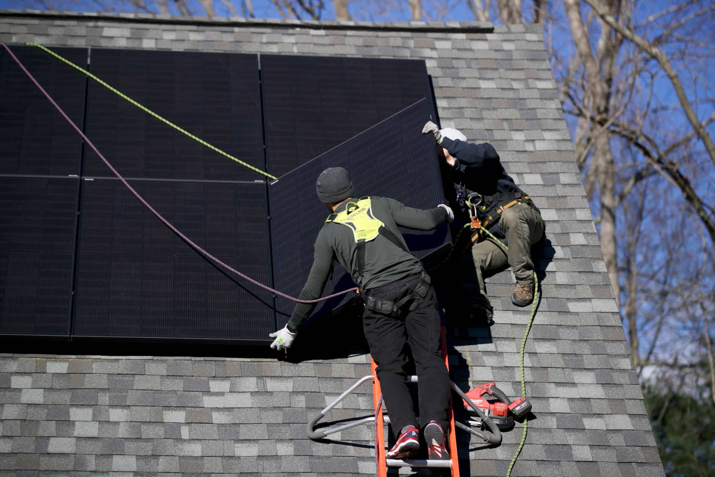 Valley Solar crew installing solar panels